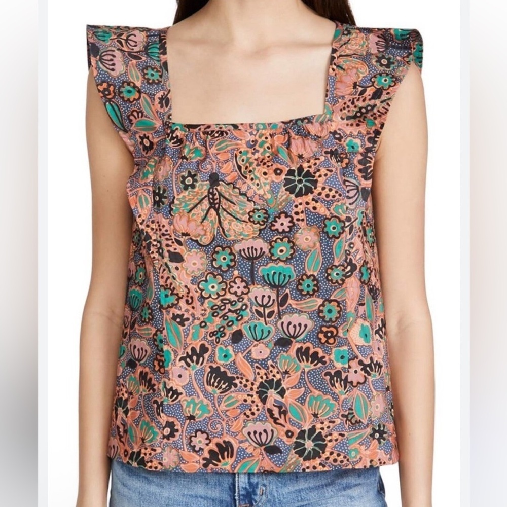 ALC Floral Print Square Neck Top
